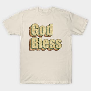 God Bless // Vintage Rainbow Typography Style // 70s T-Shirt